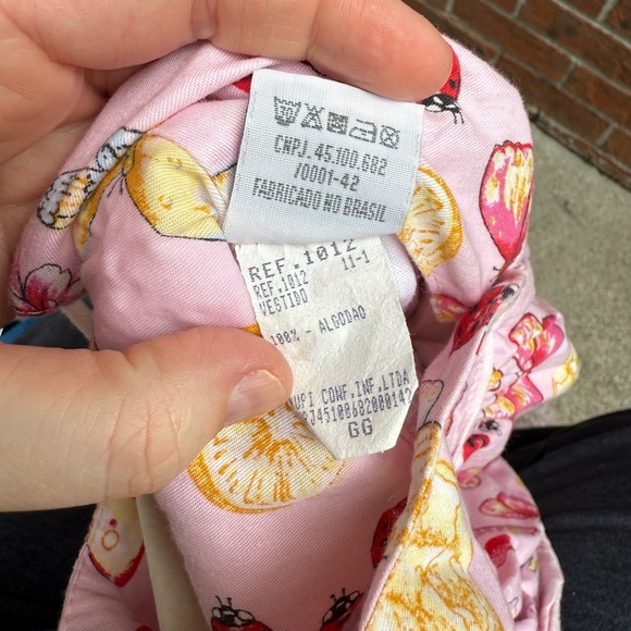 Vintage Pupi Strawberry Ladybug Butterfly Sundress Dress Size 2T 100% Cotton - Picture 6 of 7